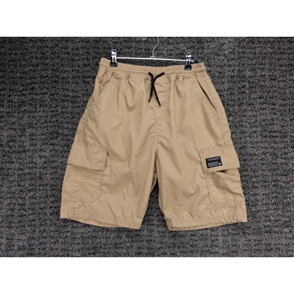 Southpole Cargo Shorts Mens Small Khaki Tan Elastic Waist Ripstop Grunge Skate